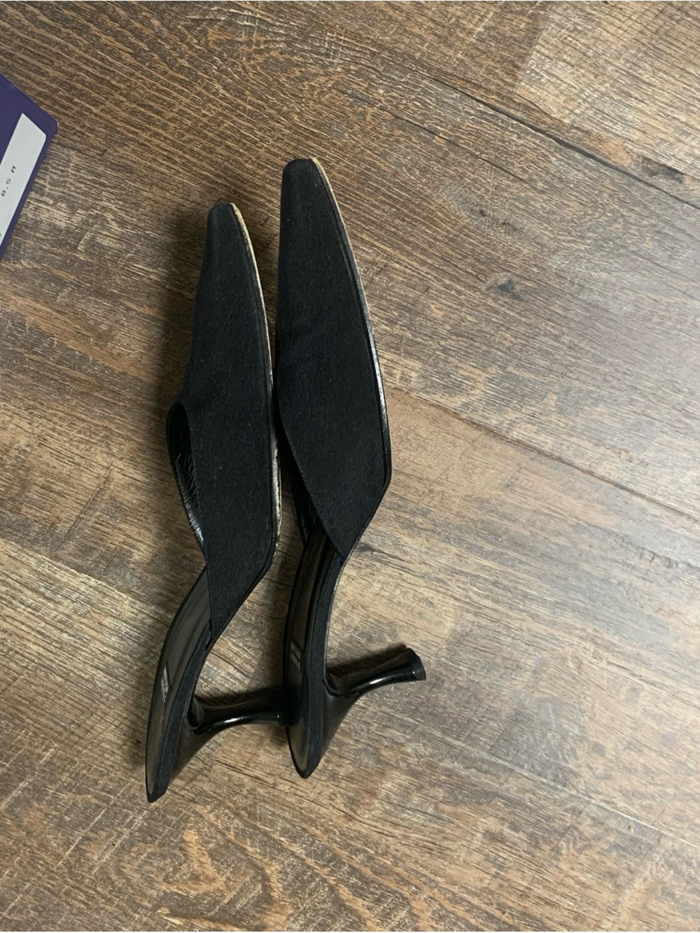 Stuart Weitzman Shooter Black Pointed Toe Slip-On Mules size 8.5 - Picture 4 of 12